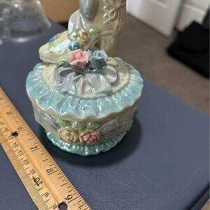 Vintage Victorian shoe trinket box